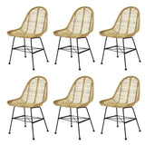 vidaXL Dining Chairs 2 pcs natural rattan