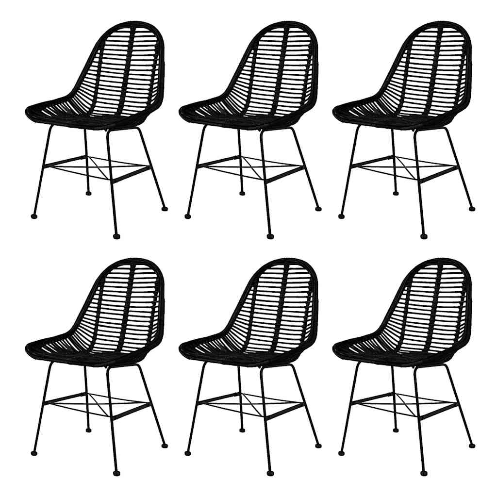 vidaXL Dining Chairs 2 pcs natural rattan