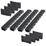 vidaXL Drain Channels 3 m Galvanized Steel 3 pcs