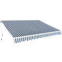 vidaXL Luifel handmatig uittrekbaar 350 cm bleu/blanc