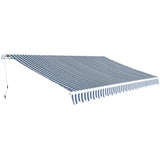 vidaXL Luifel handmatig uittrekbaar 350 cm blauw/wit
