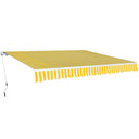 vidaXL Luifel handmatig uittrekbaar 400 cm blauw/wit