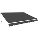 vidaXL Luifel handmatig uittrekbaar 400 cm blauw/wit