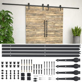 vidaXL Sliding Door Hardware Kit 183 cm Steel Black