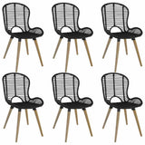 vidaXL Eetkamerstoelen 2 st natuurlijk rattan zwart