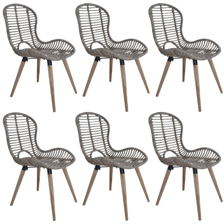 vidaXL Eetkamerstoelen 2 st natuurlijk rattan zwart