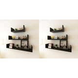 vidaXL 3 st Wandschappen U-vormig MDF zwart