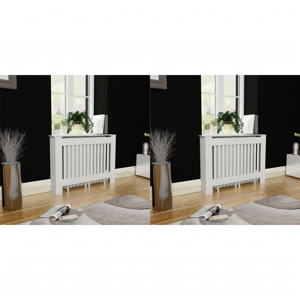 vidaXL Radiator Cover 112 cm MDF White