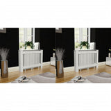 vidaXL Radiator Cover 112 cm MDF White