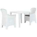 vidaXL 3-delige Bistroset rattan-look kunststof wit