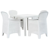 vidaXL 3-delige Bistroset rattan-look kunststof wit