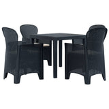 vidaXL 3-delige Bistroset rattan-look kunststof wit