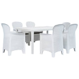vidaXL 3-delige Bistroset rattan-look kunststof wit