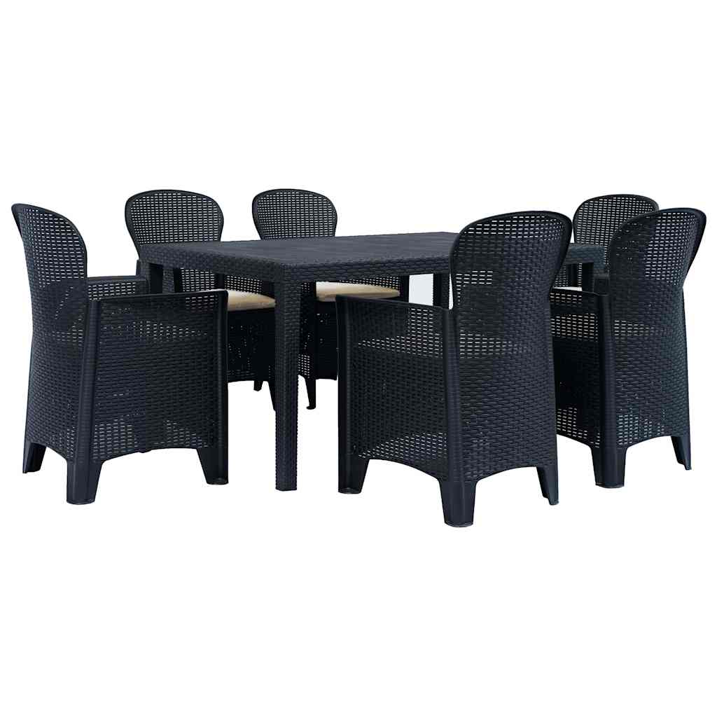 vidaXL 3-delige Bistroset rattan-look kunststof wit