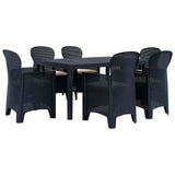 vidaXL 3-delige Bistroset rattan-look kunststof wit