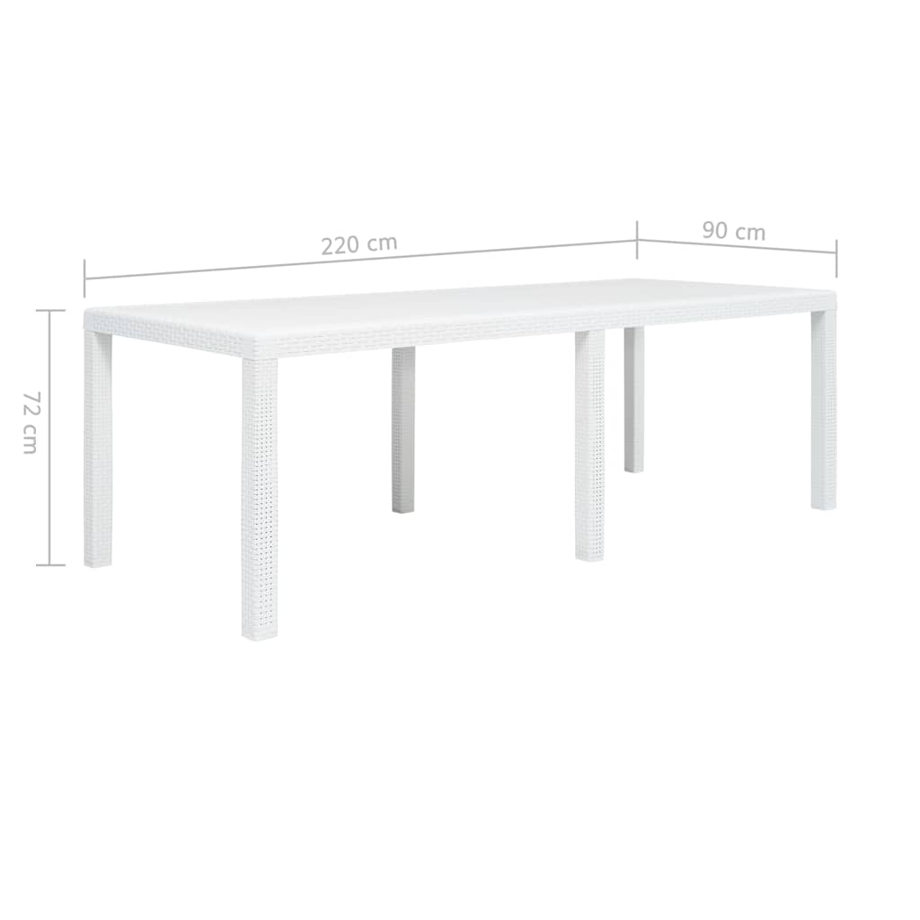 vidaXL 3-delige Bistroset rattan-look kunststof wit