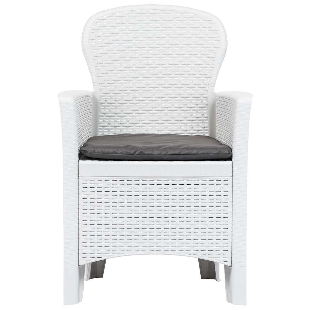 vidaXL 3-delige Bistroset rattan-look kunststof wit