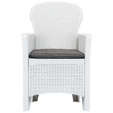 vidaXL 3-delige Bistroset rattan-look kunststof wit