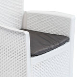 vidaXL 3-delige Bistroset rattan-look kunststof wit