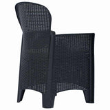 vidaXL 3-delige Bistroset kunststof rattan antracietkleurig