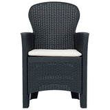 vidaXL 3-delige Bistroset kunststof rattan antracietkleurig
