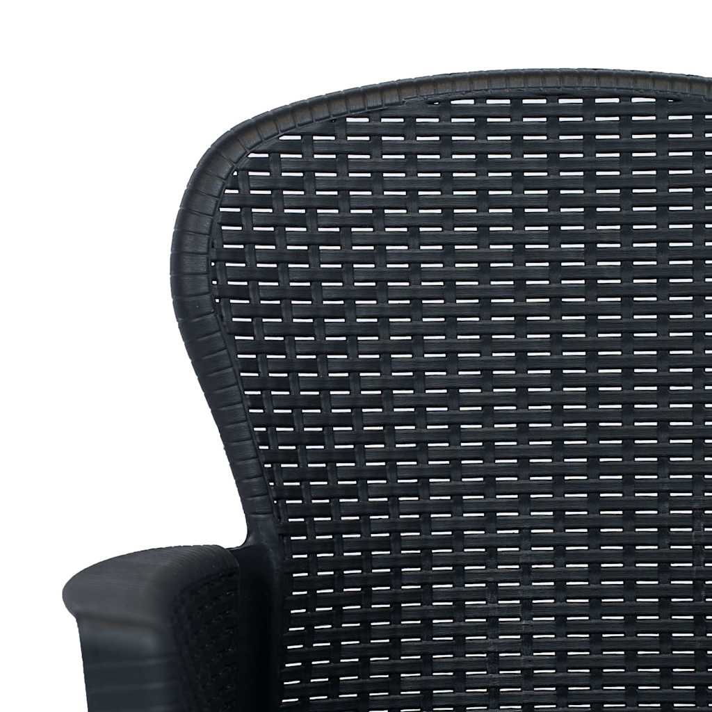 vidaXL 3-delige Bistroset kunststof rattan antracietkleurig