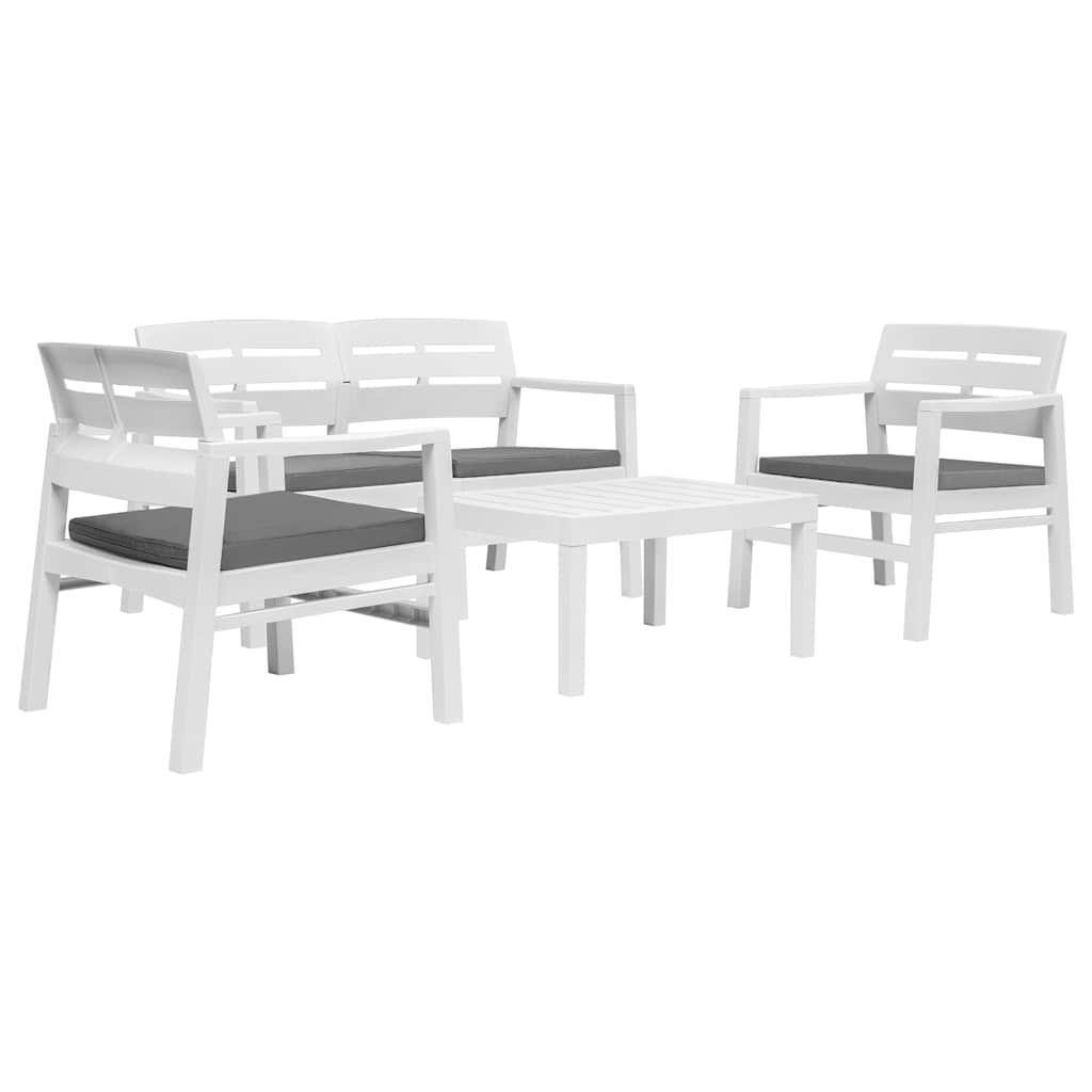 vidaXL 4-delige Loungeset kunststof antraciet