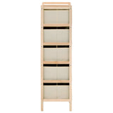 vidaXL Opbergmeubel met 3 stoffen manden cederhout beige