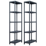vidaXL Opbergrekken 2 st 60x30x138 cm kunststof zwart