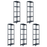 vidaXL Opbergrekken 2 st 60x30x138 cm kunststof zwart