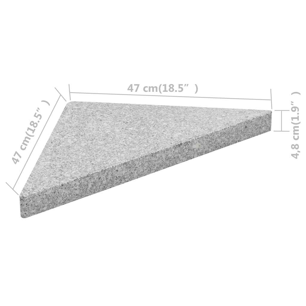 vidaXL Parasolvoetplaten 4 st vierkant 100 kg grijs graniet