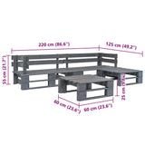vidaXL 4-delige Loungeset pallet hout grijs
