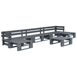 vidaXL 6-piece Pallet Wood Lounge Set Grey