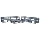 vidaXL 6-delige Loungeset pallet hout grijs