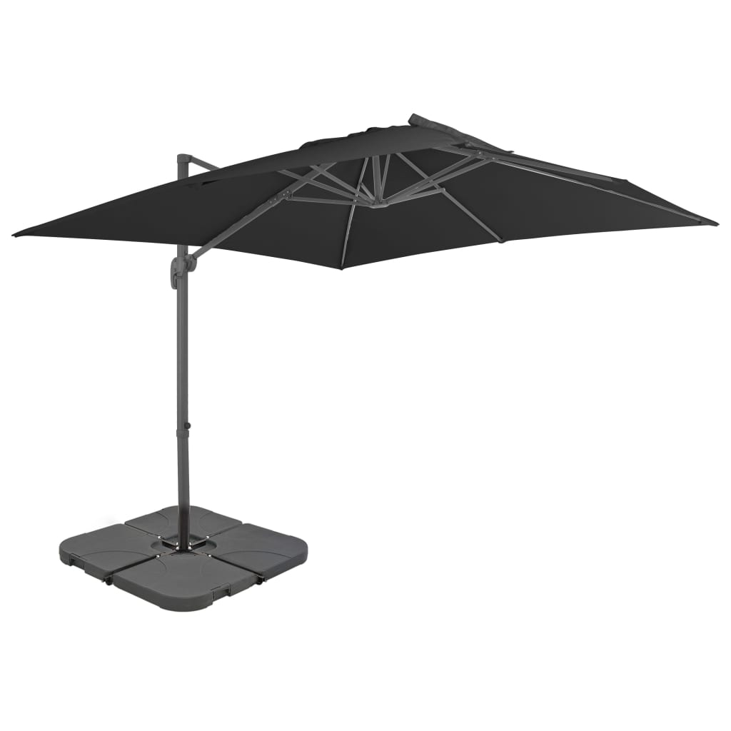 vidaXL Parasol met draagbare voet zandkleurig