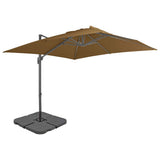 vidaXL Parasol met draagbare voet zandkleurig