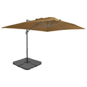 vidaXL Parasol met draagbare voet zandkleurig