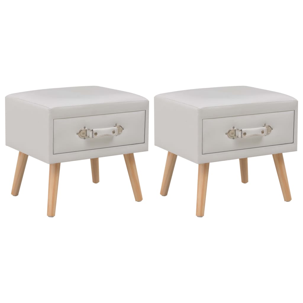 vidaXL Bedside Cabinet 40x35x40 cm Faux Leather White