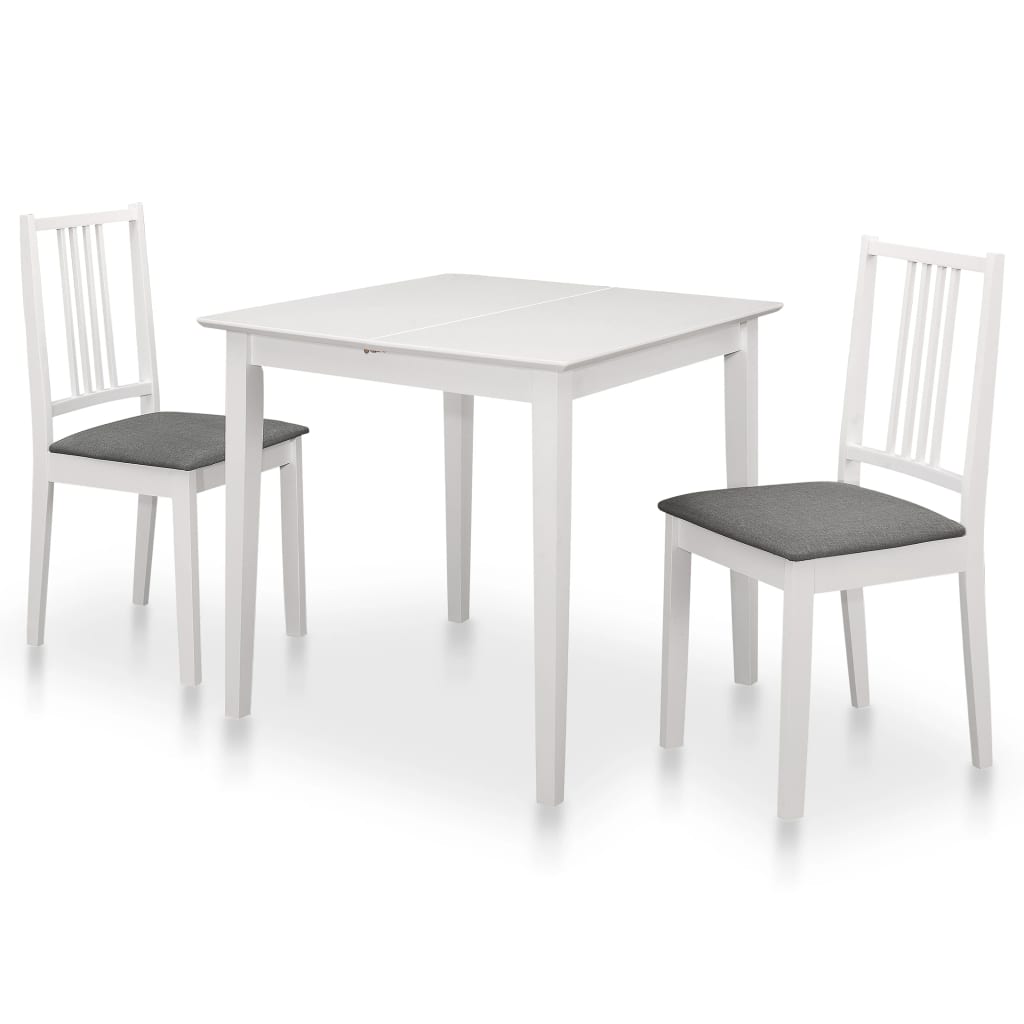 vidaXL 3-Piece Dining Set MDF White