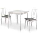 vidaXL 3-Piece Dining Set MDF White