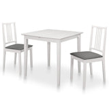vidaXL 3-Piece Dining Set MDF White
