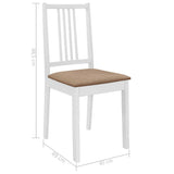 vidaXL 5-delige Eethoek MDF wit