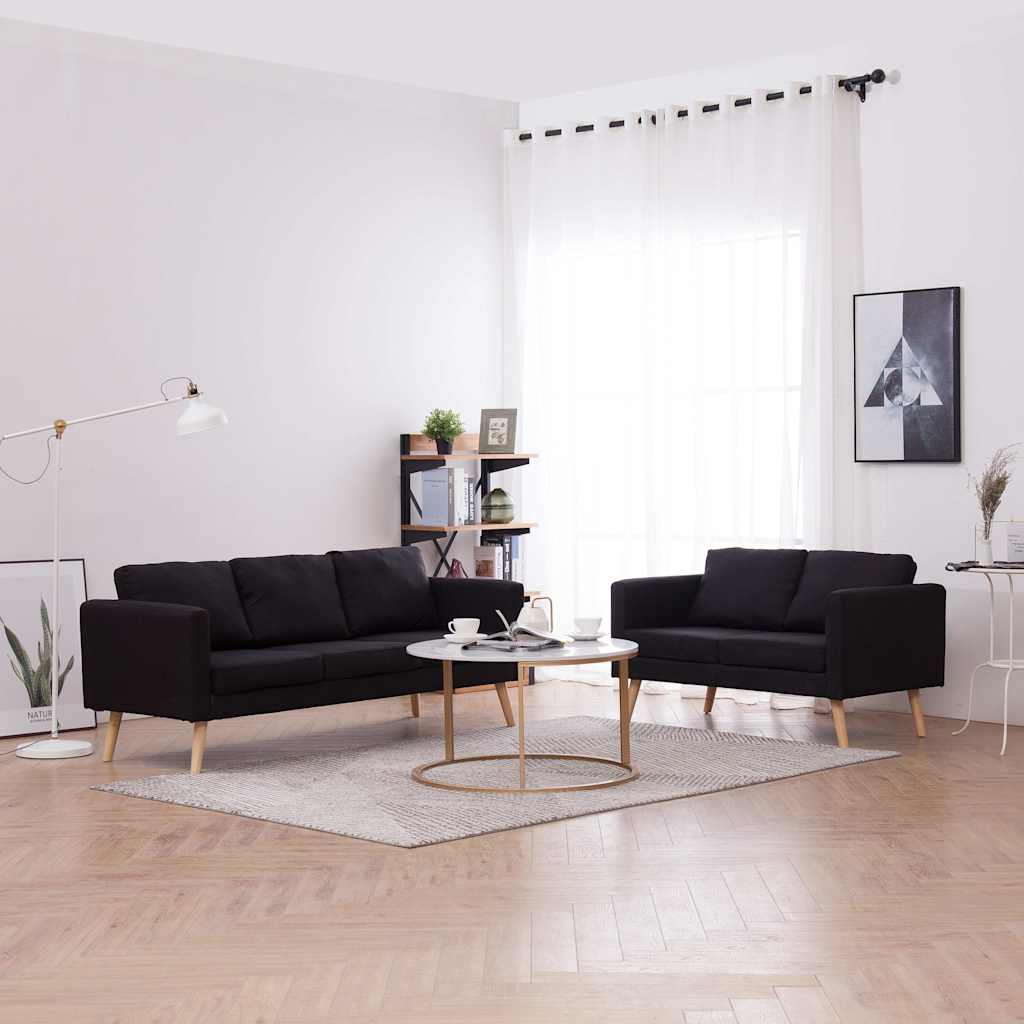 vidaXL Tweezitsbank stof lichtgrijs