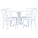 vidaXL 5-piece Dining Set Solid Rubberwood White