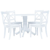 vidaXL 5-piece Dining Set Solid Rubberwood White