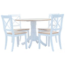 vidaXL 5-piece Dining Set Solid Rubberwood White
