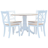 vidaXL 5-piece Dining Set Solid Rubberwood White