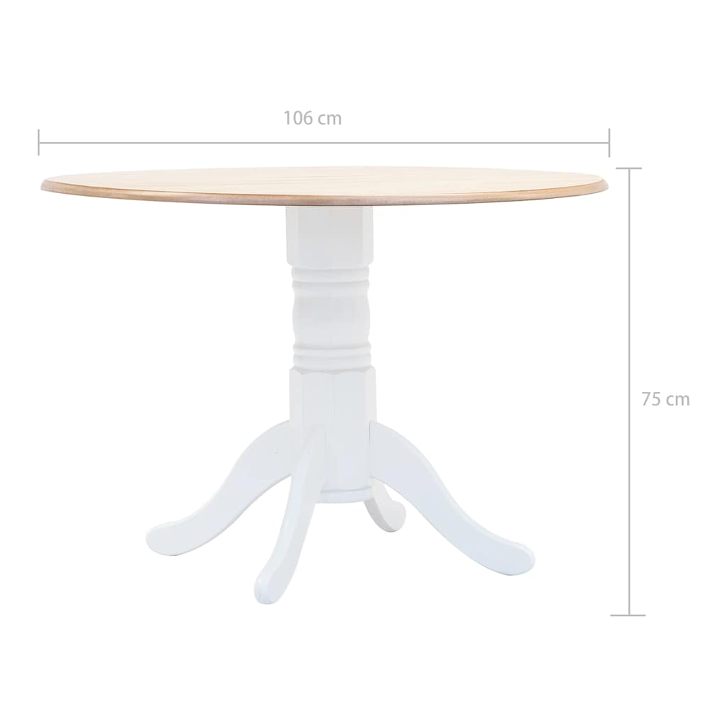 vidaXL 5-piece Dining Set Solid Rubberwood White