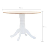 vidaXL 5-piece Dining Set Solid Rubberwood White