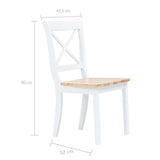 vidaXL 5-piece Dining Set Solid Rubberwood White